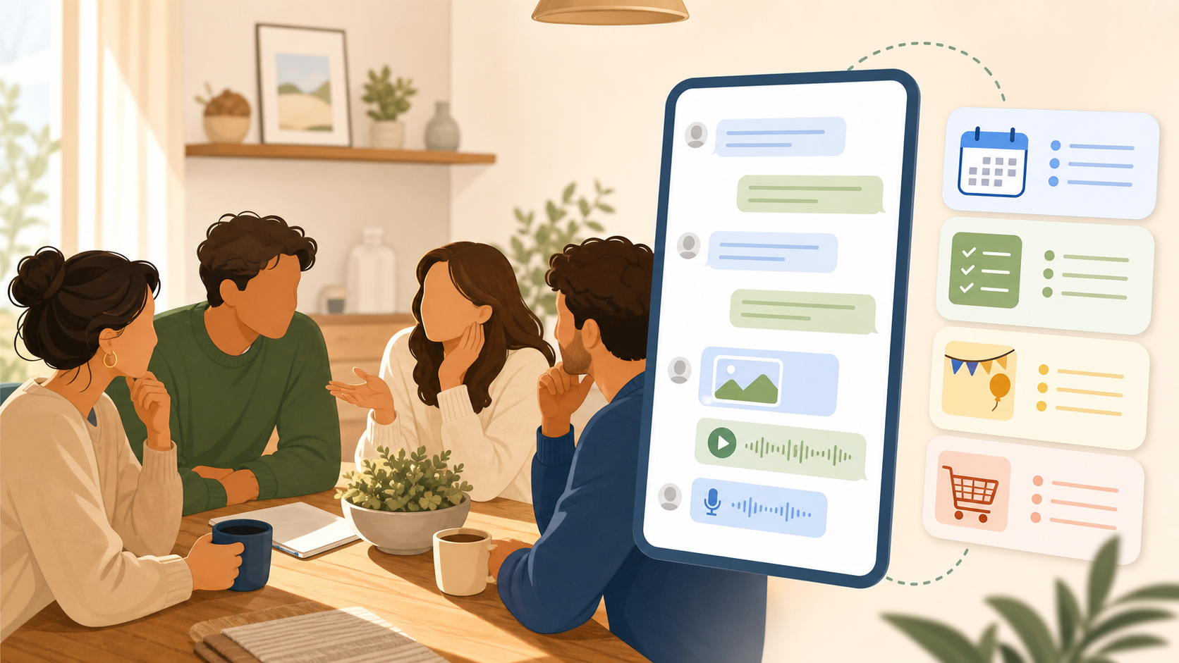 A Family Chat App for Everyday Plans: Talk, Share, Then Organize