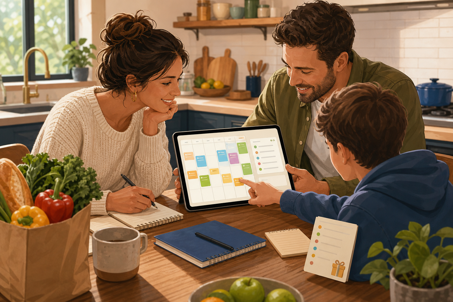 One Shared Family Calendar for Tasks, Events, and Shopping Lists
